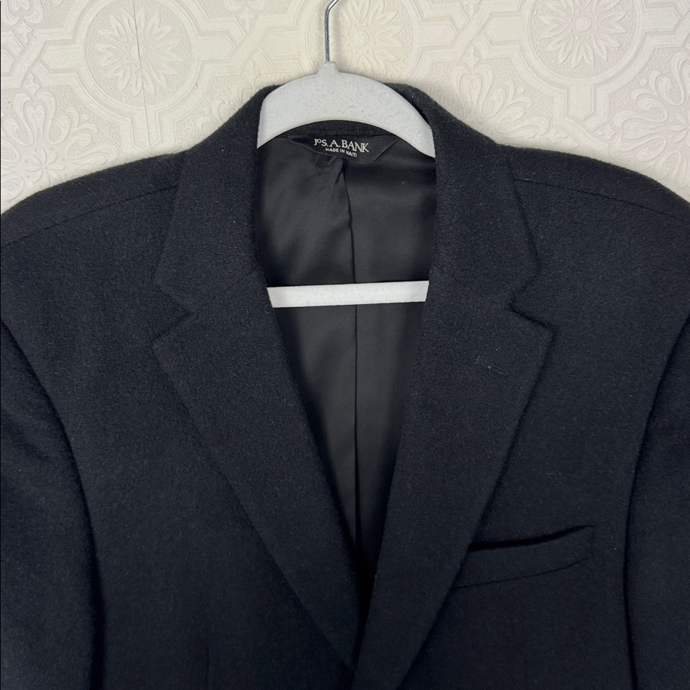 Jos A Bank 100% Camel Hair Blazer Suit Jacket Black Size 41 Regular Office - Picture 2 of 7